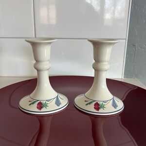 Poppies on Blue by Lenox Candlestick Holder Set